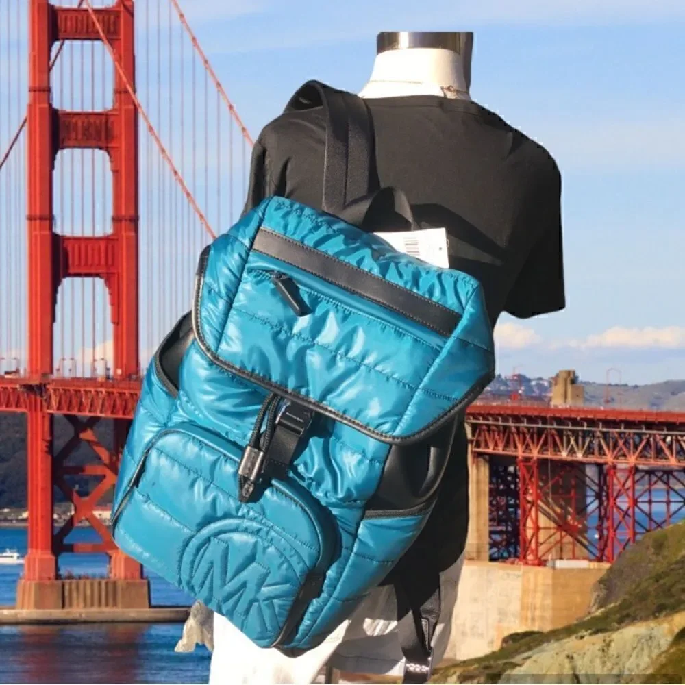 MICHAEL KORS BROOKLYN QUILTY LARGE BACKPACK LAPTOP SCHOOL WORK VACATION …